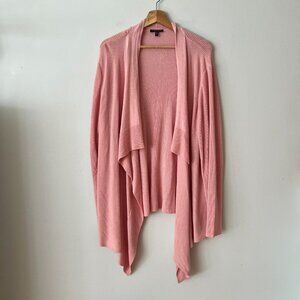 Eileen Fisher Woman Pink Open Drape Front Cardigan Sweater Plus Size 3X